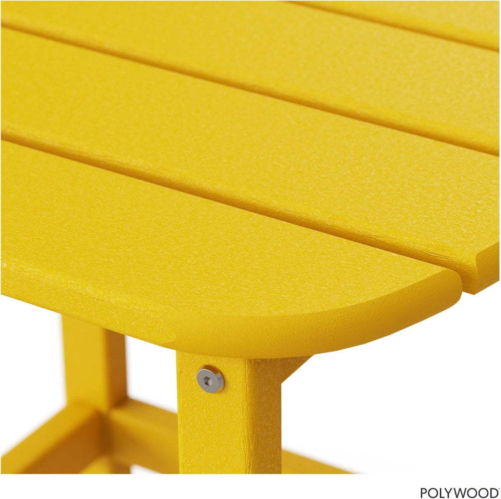 POLYWOOD SBT18LE South Beach 18" Outdoor Side Table, Lemon