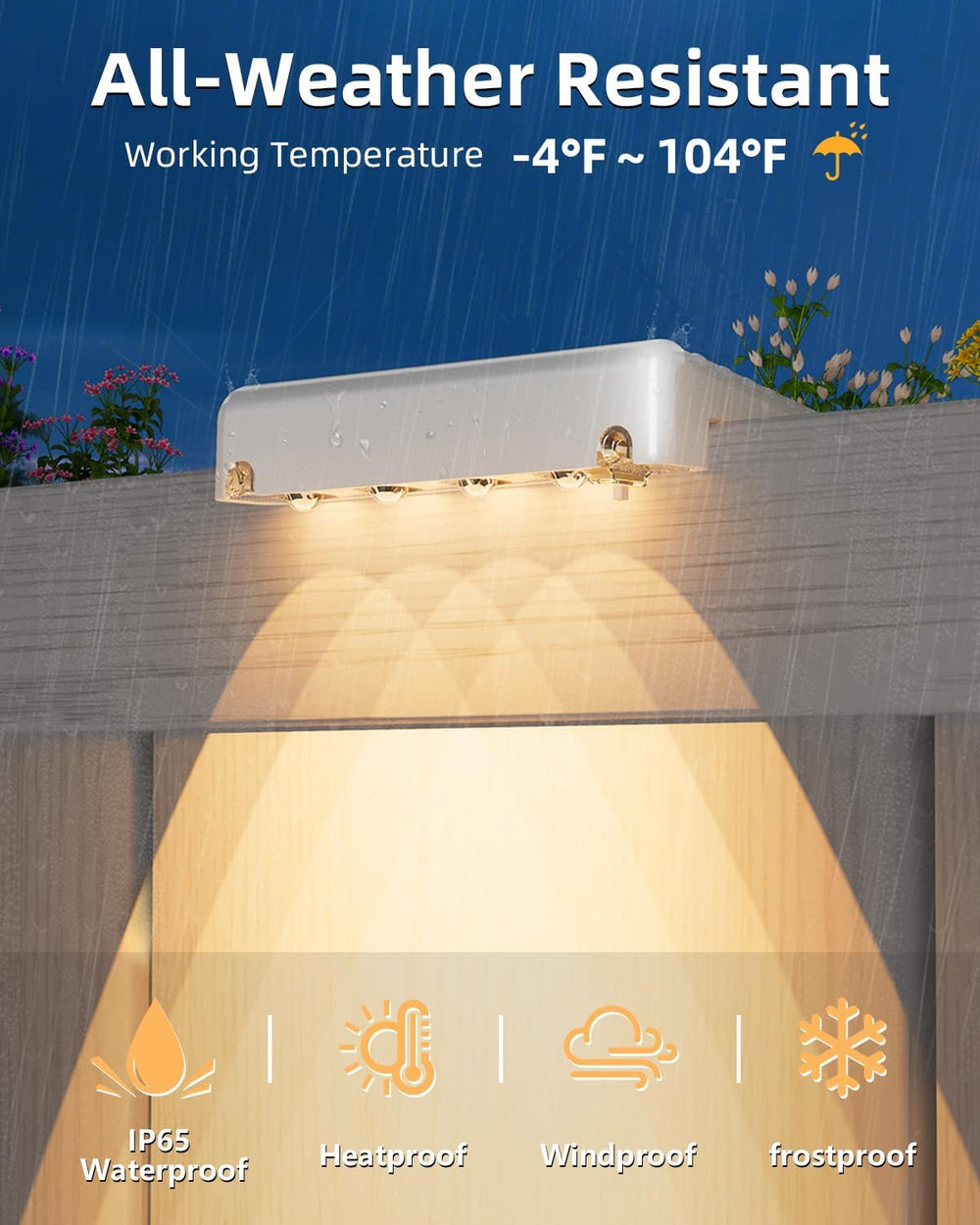 VOLISUN Solar Deck Lights 12 Pack, Warm White Glow LED Large Size Lamp, IP65 ...
