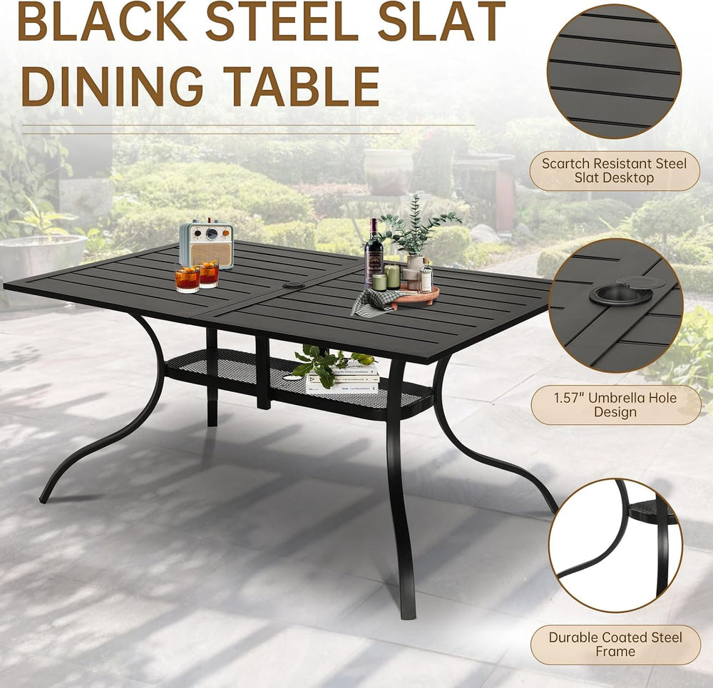 SUNCROWN 8 - Piece Outdoor Dining Set, Patio Furniture Set with 6 Textilene D...