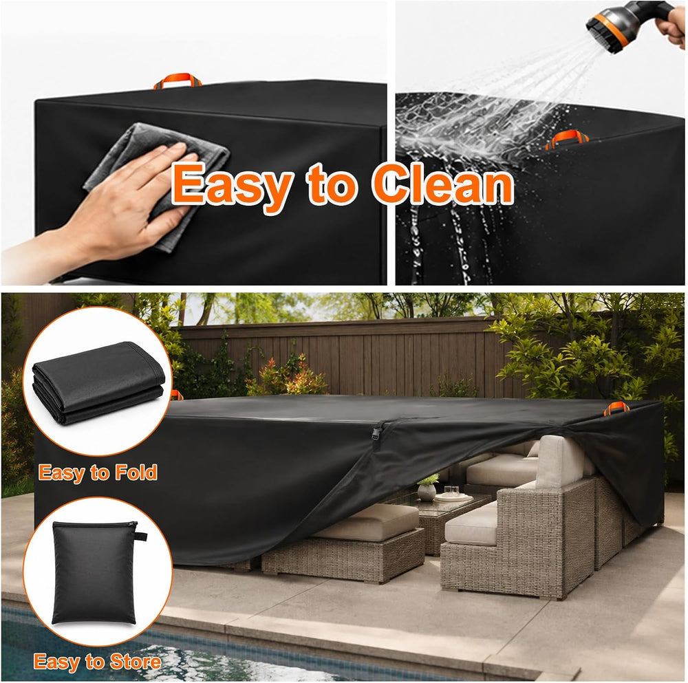 Patio Furniture Cover Waterproof for Winter - 98"Lx98"Wx28"H,S...
