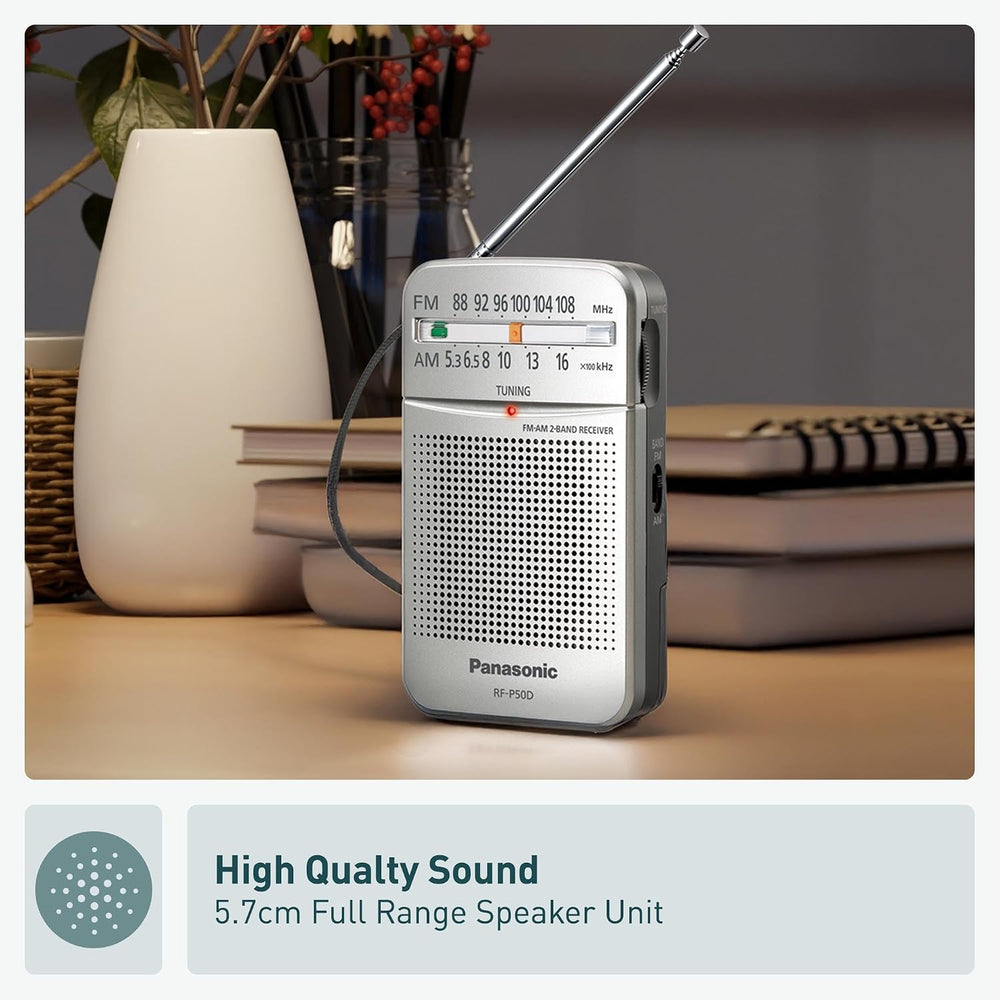 Panasonic Pocket FM/AM Portable Radio with Digital Tuner, Large Dial, Easy to...