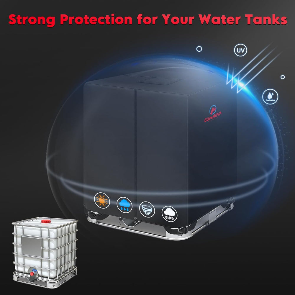 Comnova IBC Tote Cover 275 Gallon - 600D Water Tank Cover for IBC Container w...