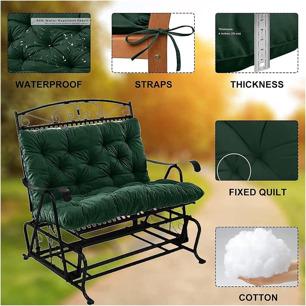 Swing Cushion Replacement Outdoor Porch Waterproof Bench Cushion 2-3 Seater W...