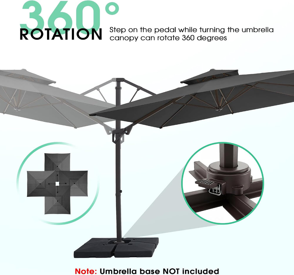 JEAREY 9x9 ft 2-Tier Cantilever Patio Umbrella, Outdoor Offset Umbrella
