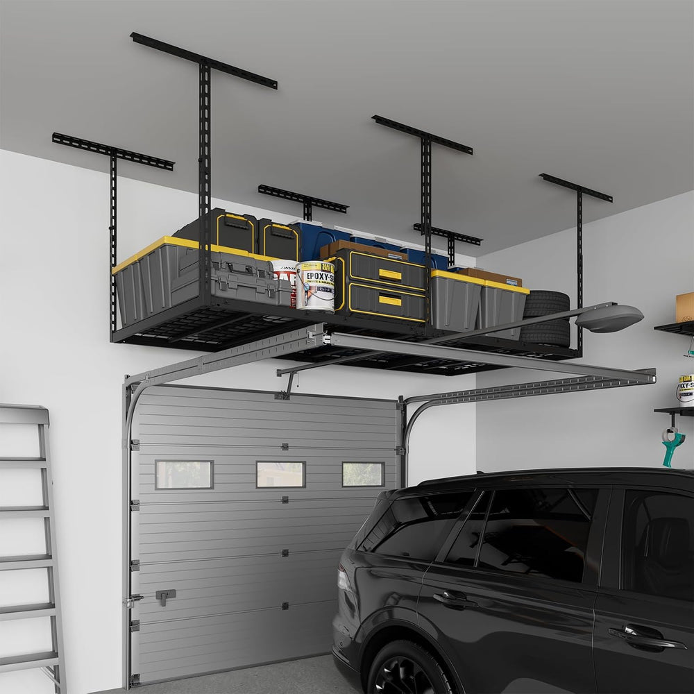 3X6FT Overhead Garage Storage Rack 450LBS Capacity, 26"-40" Height ...