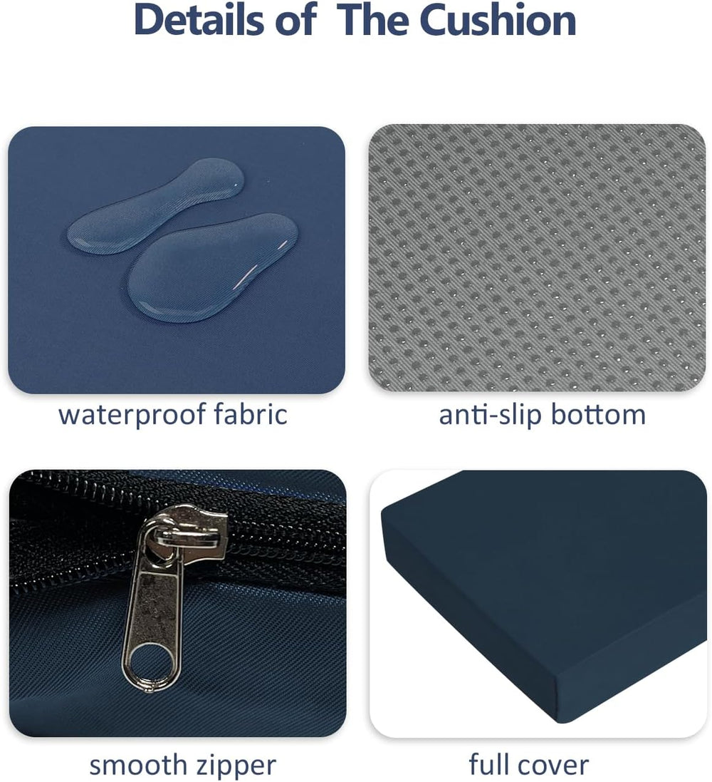 32x16x2 Outdoor Bench Cushion, Strengthen Waterproof Seat Cushions, High-Dens...