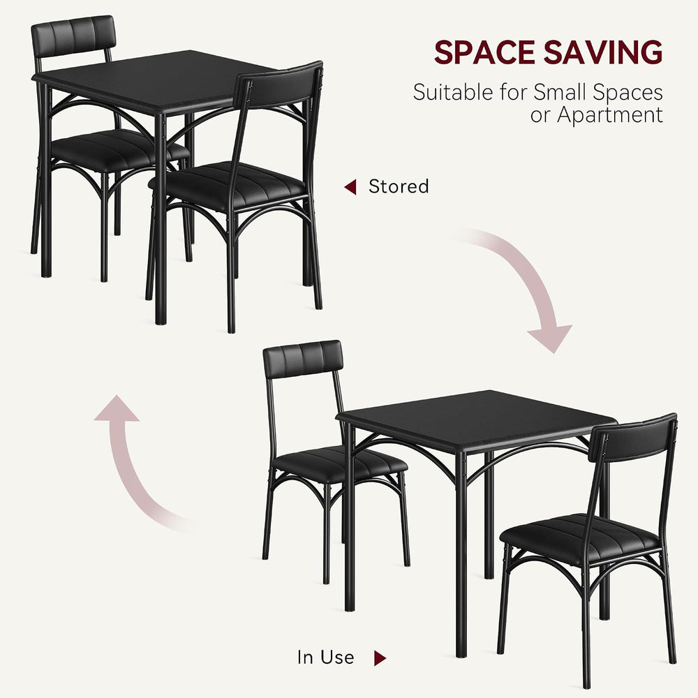 Takywep Farmhouse Dining Table Set for 2, Compact 3-Piece Wooden Kitchen Tabl...