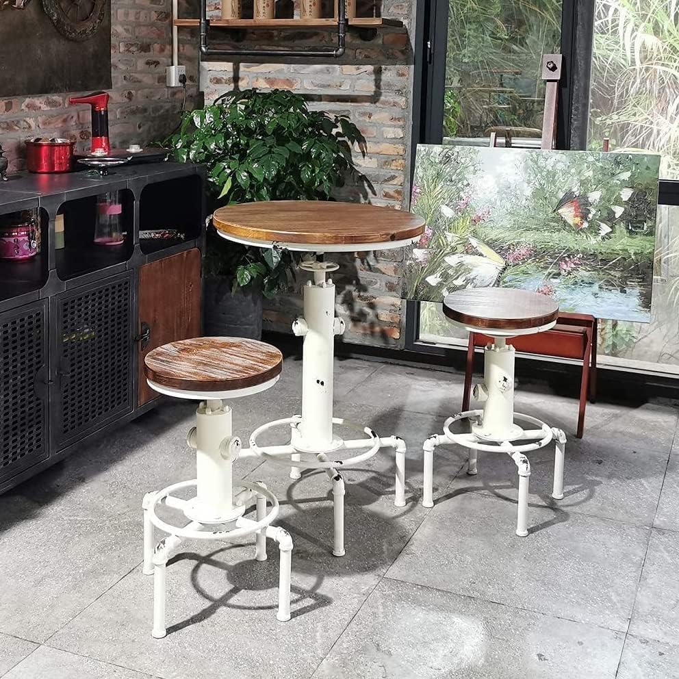 Topower 3 Piece Pub Bar Set, Antique White