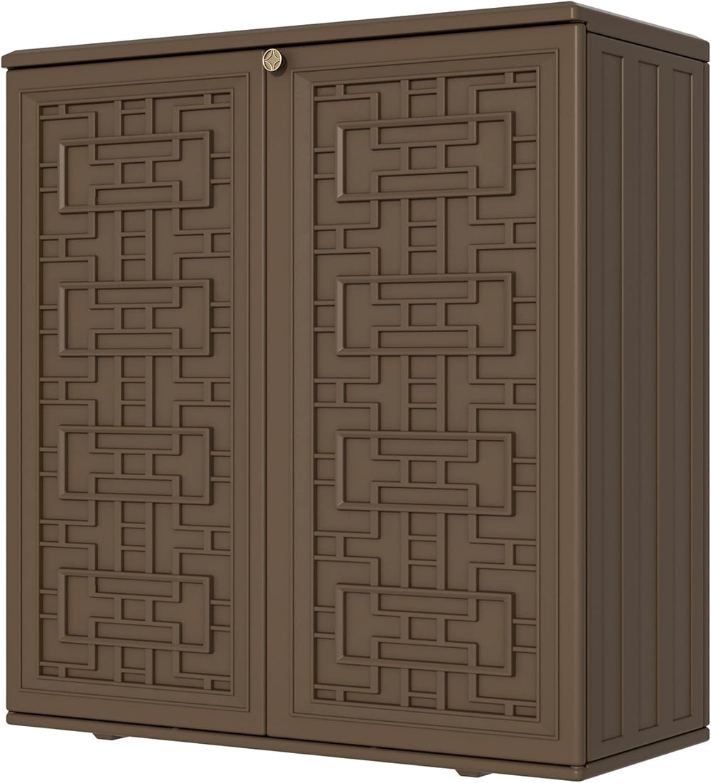 Mrosaa Storage Box Outdoor Caninet,Resin Indoor Storage Box Waterproof Outdoo...