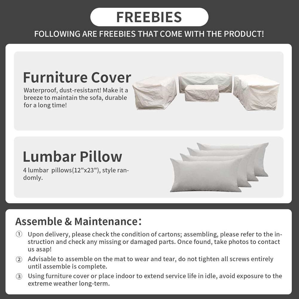 Rattaner 5-Piece Patio Furniture Sofa Set Outdoor Wicker Sectional Couch with...