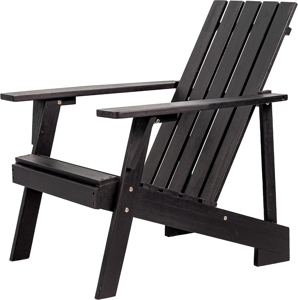JONATHAN Y Irving 32" Solid Acacia Wood Adirondack Chair, Black