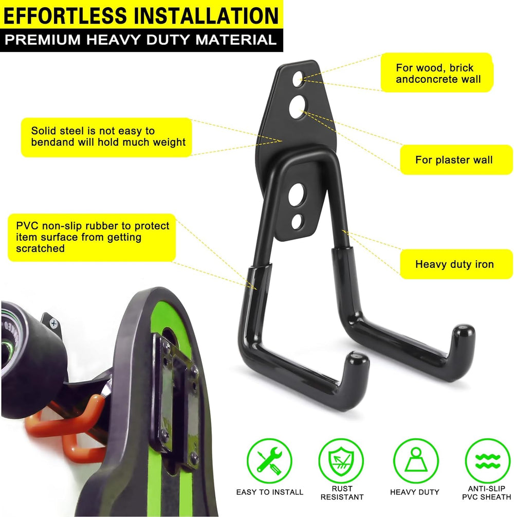 28 Pack Heavy Duty Garage Hooks, Utility Wall Mounted Storage System, with An...