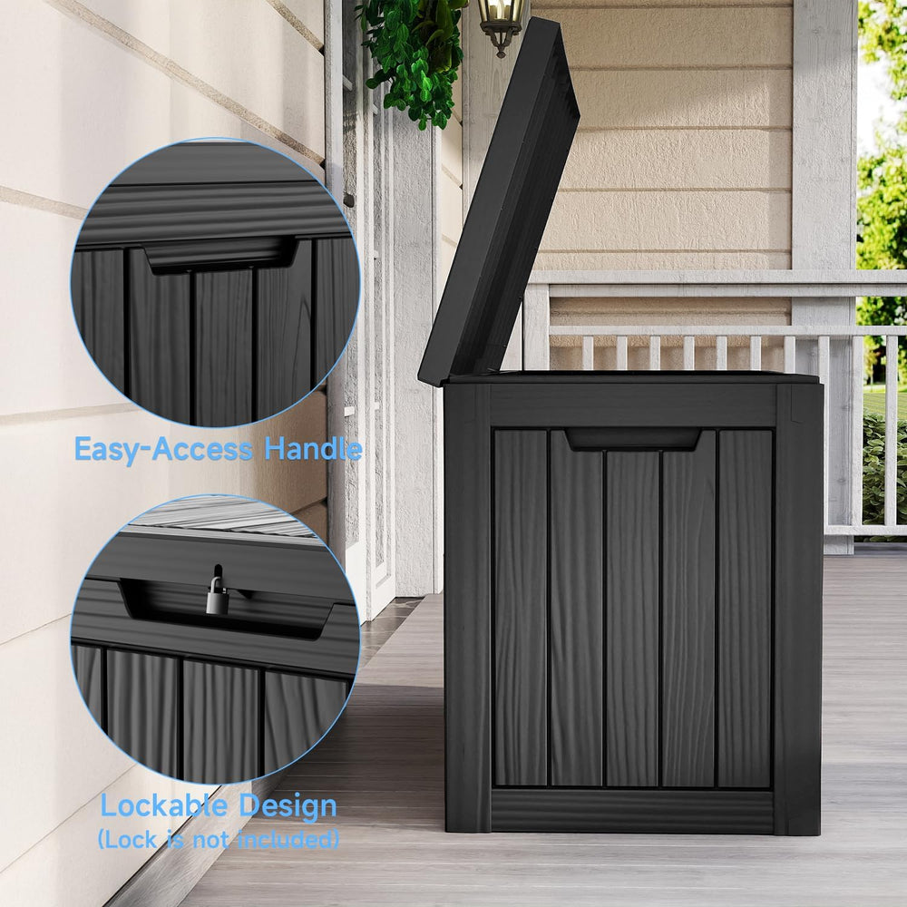 55 Gallon Outdoor Storage Box Waterproof, UV Resistant Resin Deck Box for Pat...
