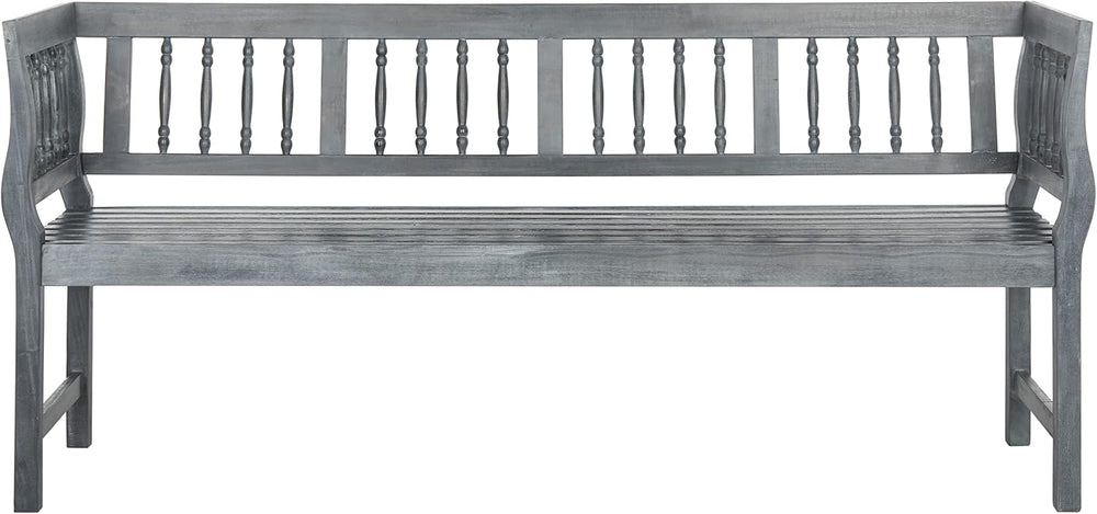 SAFAVIEH Outdoor Brentwood Wood Bench, 72.1" Ash Grey PAT6732B