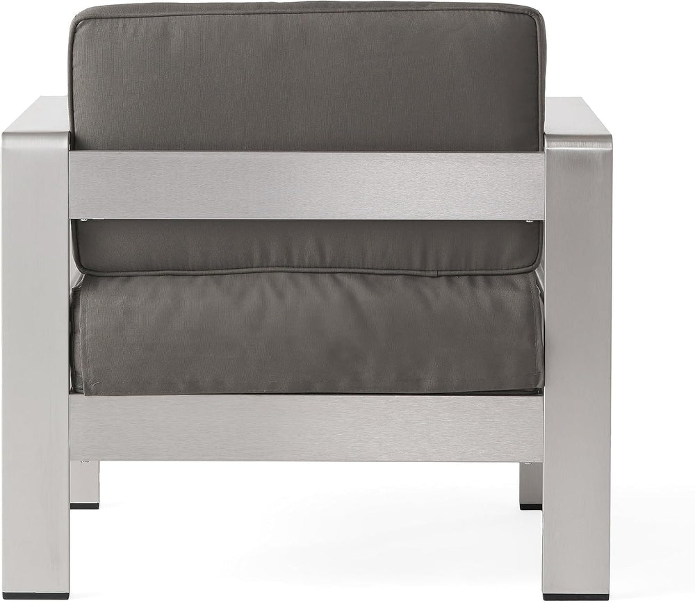 Christopher Knight Home Crested Bay Aluminum Patio Chat Set, 5-Pcs Set, Khaki...