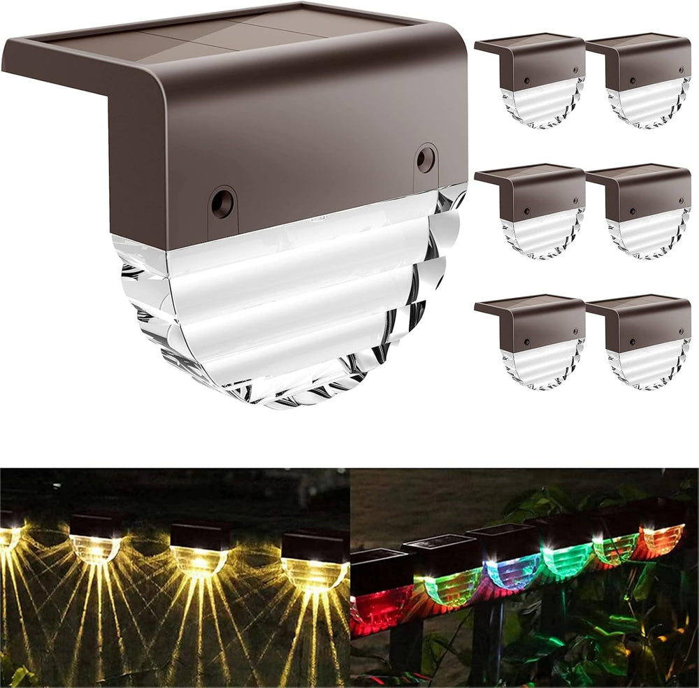Solar Lights Outdoor, Solar Deck Lights, 6 Pack Solar Fence Step Lights Outdo...