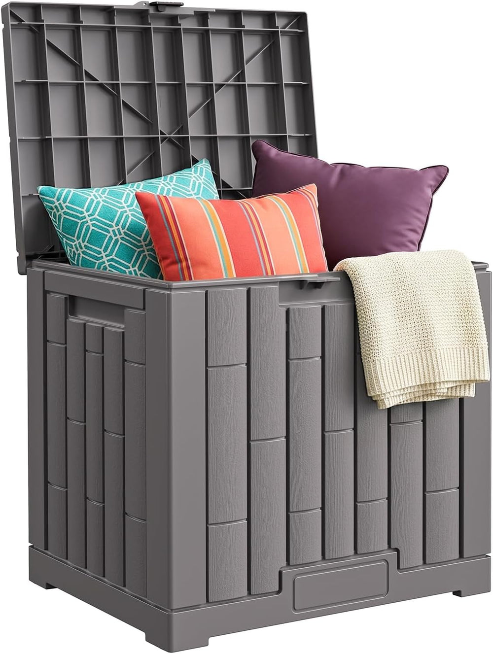 Jocoevol Deck Box 30 Gal, UV Resistant & Waterproof Outdoor Storage Box w...