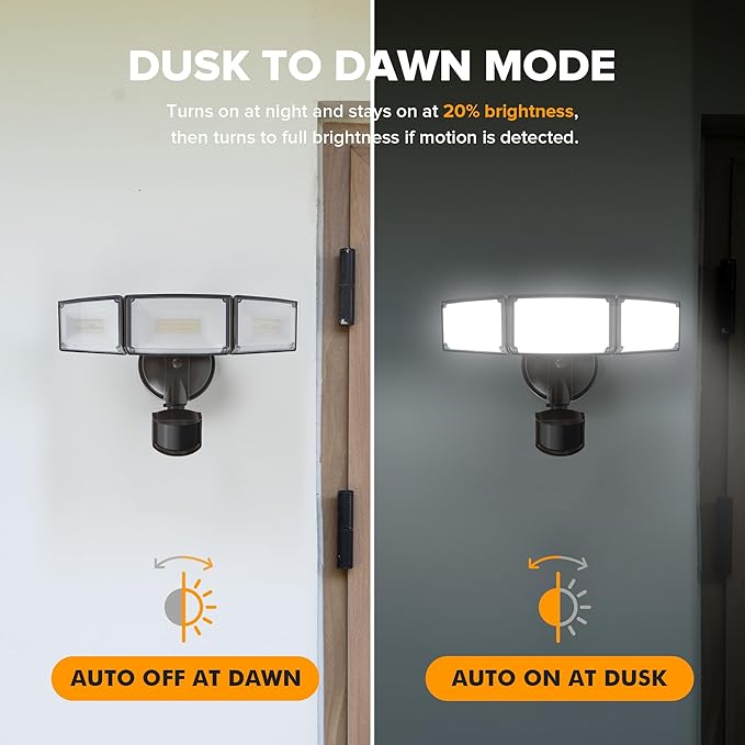 LUTEC 2 Pack 72W 7500LM LED Security Lights Motion Sensor Light Outdoor, 5000...