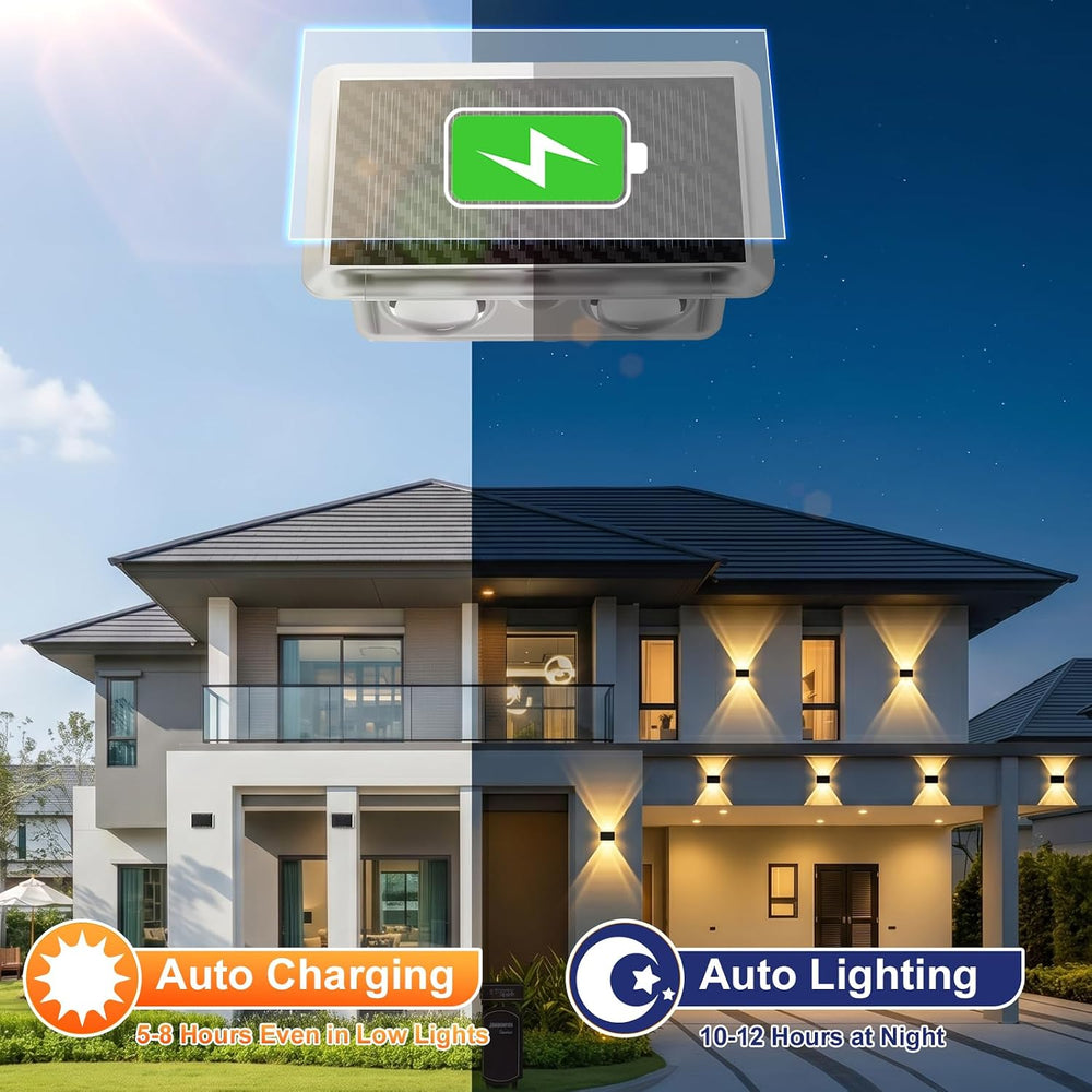Solar Fence Lights Outdoor, Up Down Glow Solar Powered Wall Lights with 3 Mod...