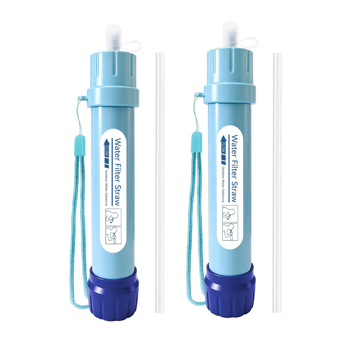 Personal Water Filter Straw, 4-Stage NSF Certified Portable Water Purifier, BPA-Free Emergency Water Filtration Survival Gear for Hiking Camping Travel Emergency Preparedness