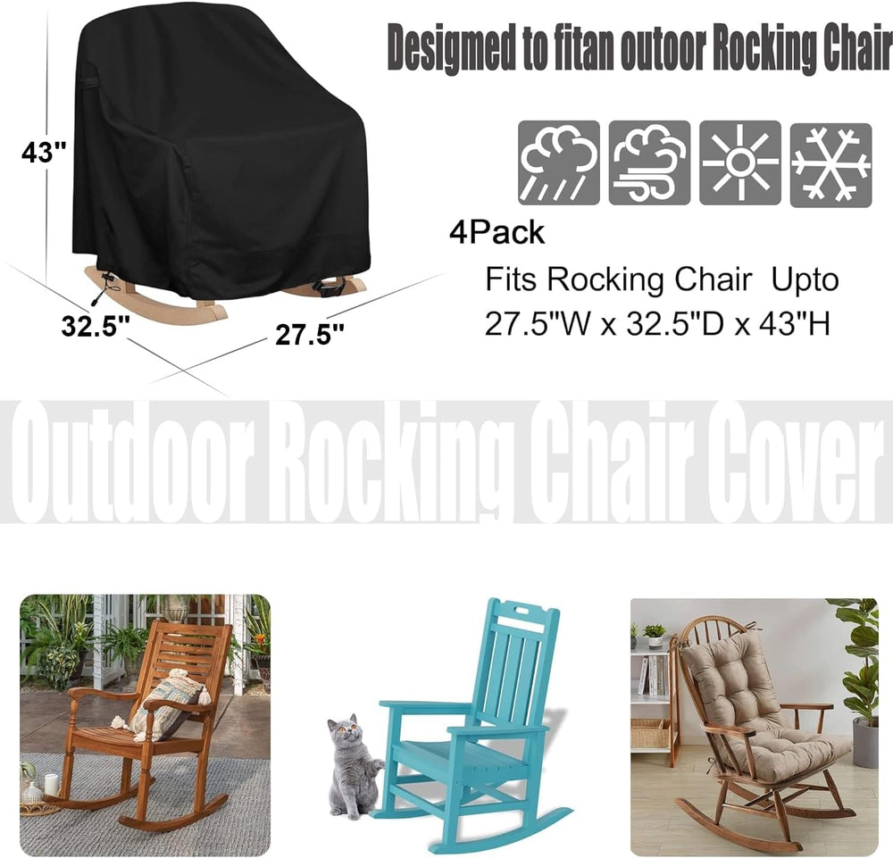 Patio Chair Covers 4 Pack Outdoor Rocking Chair 27" x 32" x43"