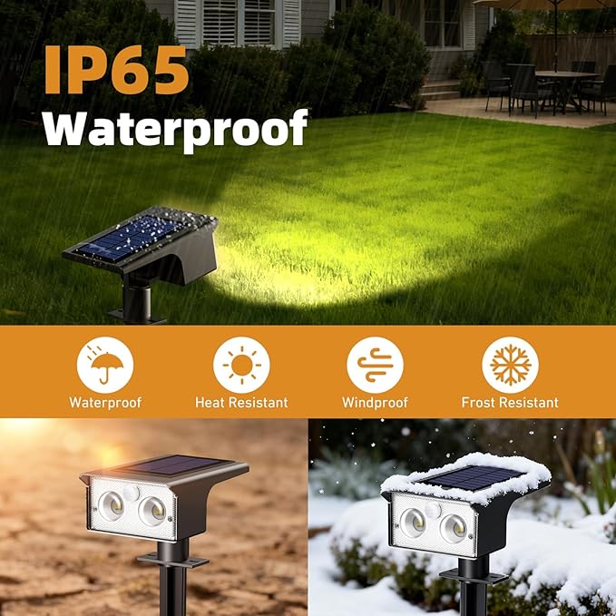 btfarm Solar Spot Lights Outdoor Waterproof, 8 Pack/3 Modes Motion Sensor Lig...