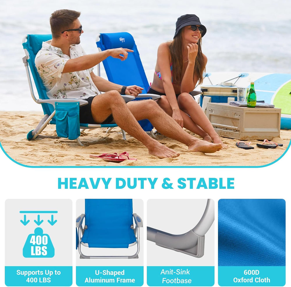 #WEJOY Beach Chairs for Adults,Reclining Adjustable 4 Position for Outdoor