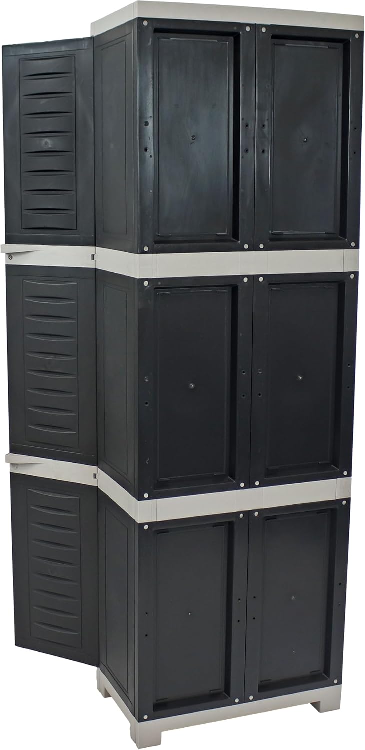 Sunnydaze 72" Garage Storage Cabinet with Locking Doors & Shelves, Gray