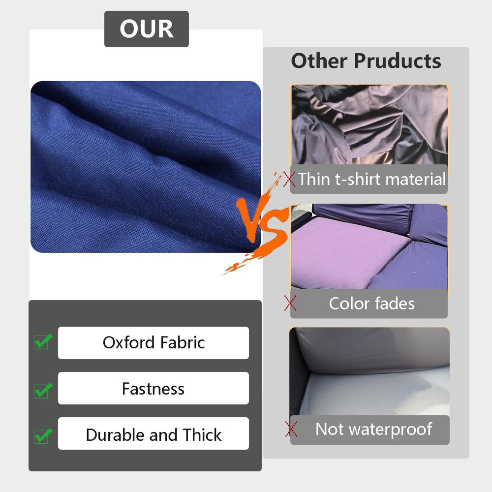 Patio Cushion Covers Replacement, Blue, 28x28x6 & 28x17x6, 4Pcs