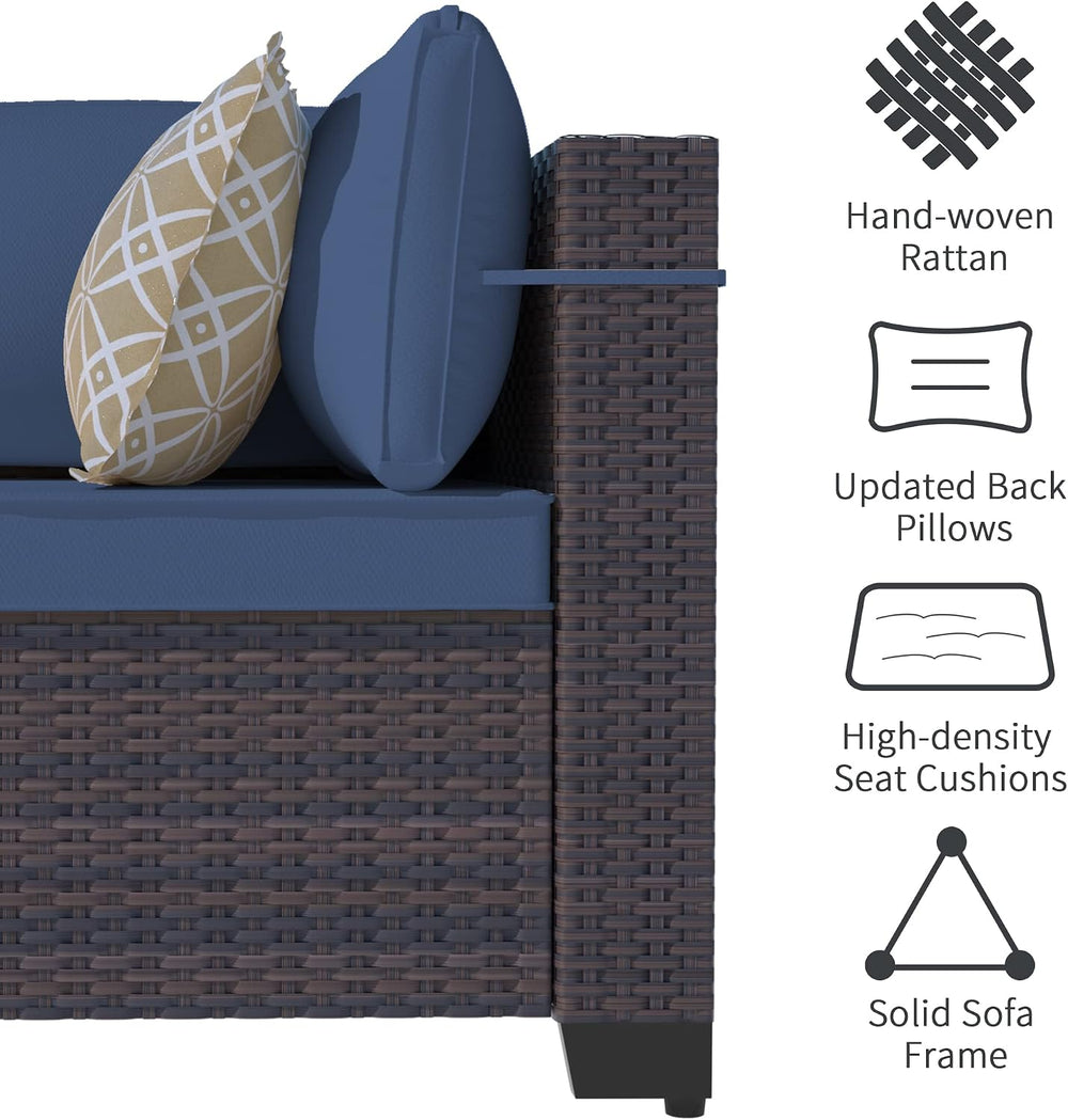 Outdoor Patio Furniture Set, 7 Pieces Outdoor Sectional Furniture Patio Sofa,...