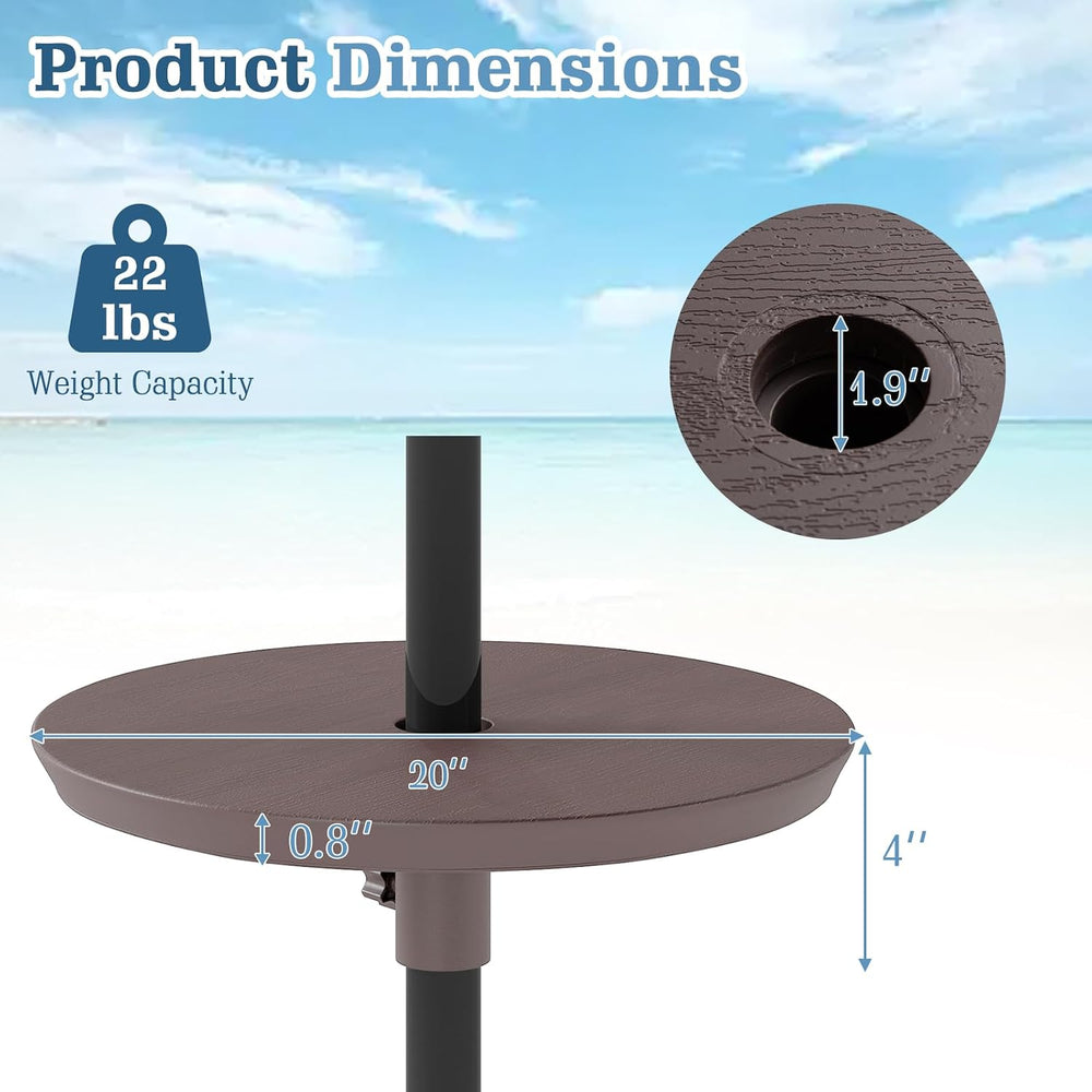 Tangkula 20" Round Umbrella Table with 1.5" & 1.9" Umbrell...