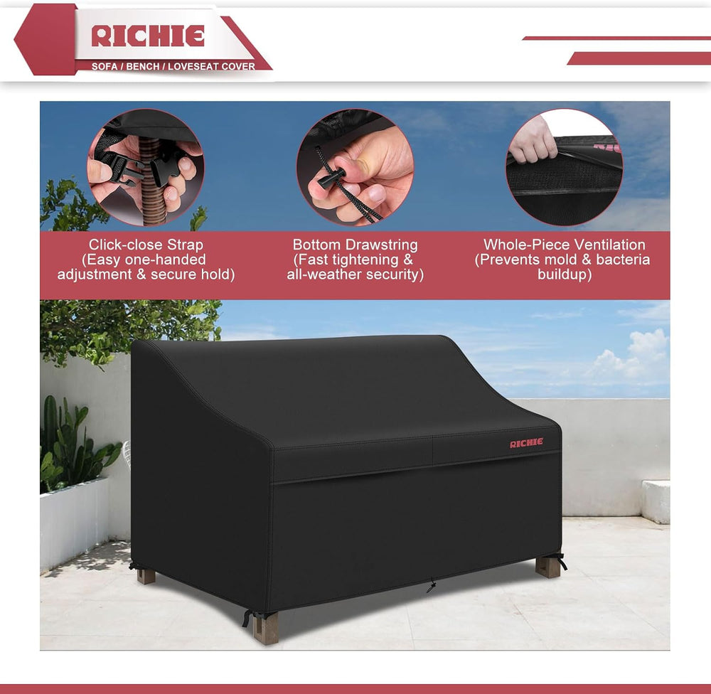 RICHIE Waterproof Patio Sofa Cover 3-Seater - Outdoor Furniture Covers for Lo...