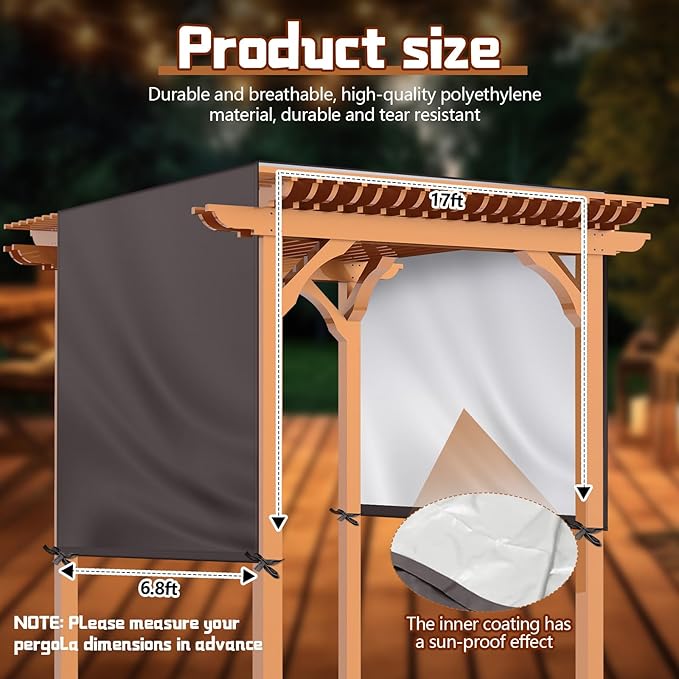 Universal Pergola Replacement Canopy Outdoor Canopy Shade Cover Waterproof Sh...
