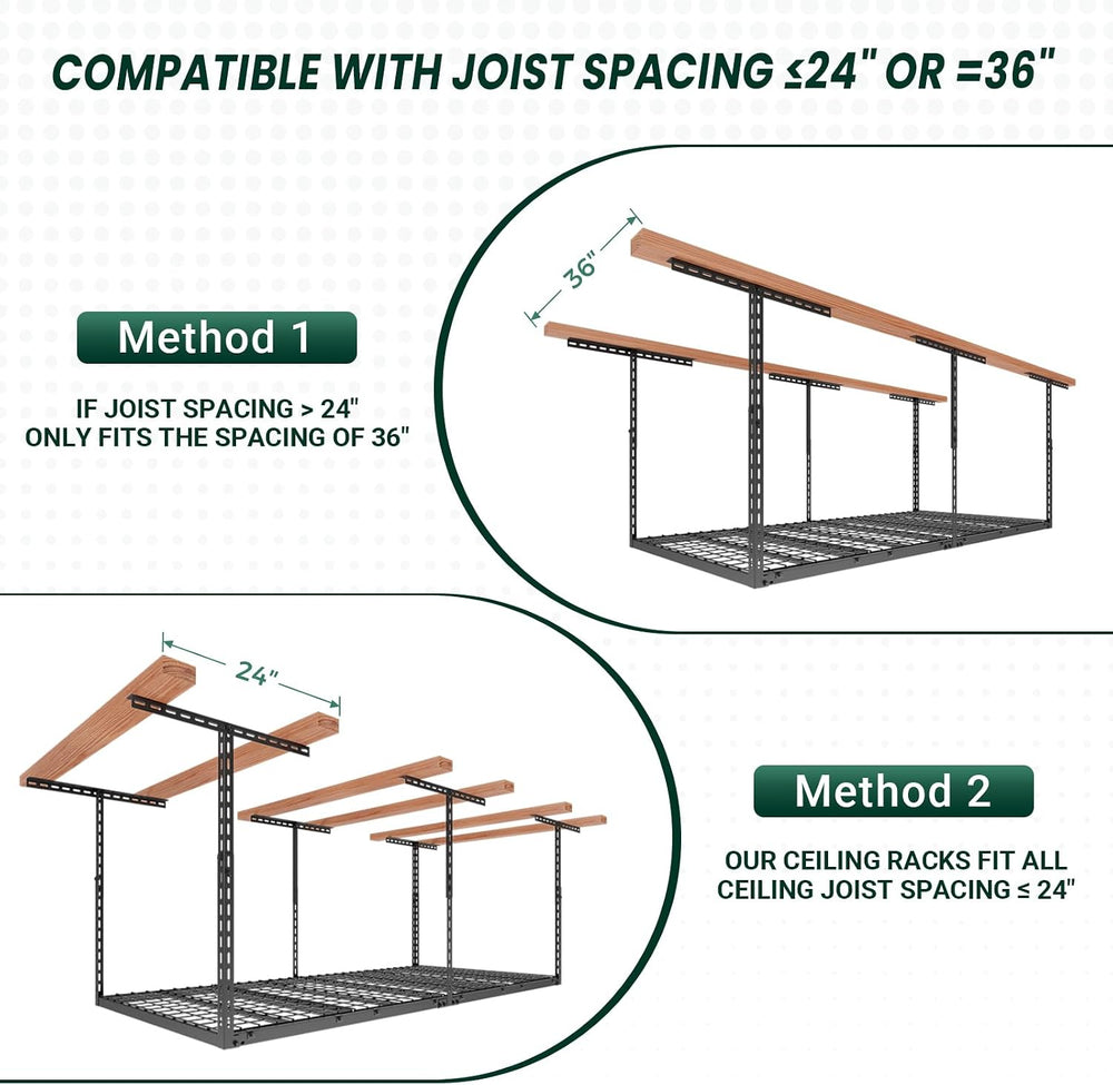 3x6 FT Overhead Garage Storage Rack,450LBS Weight Capacity