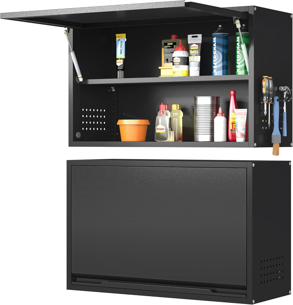 Coolsun Garage Wall Cabinet with Up-Flip Door, 19.7" H Metal Wall Cabinet