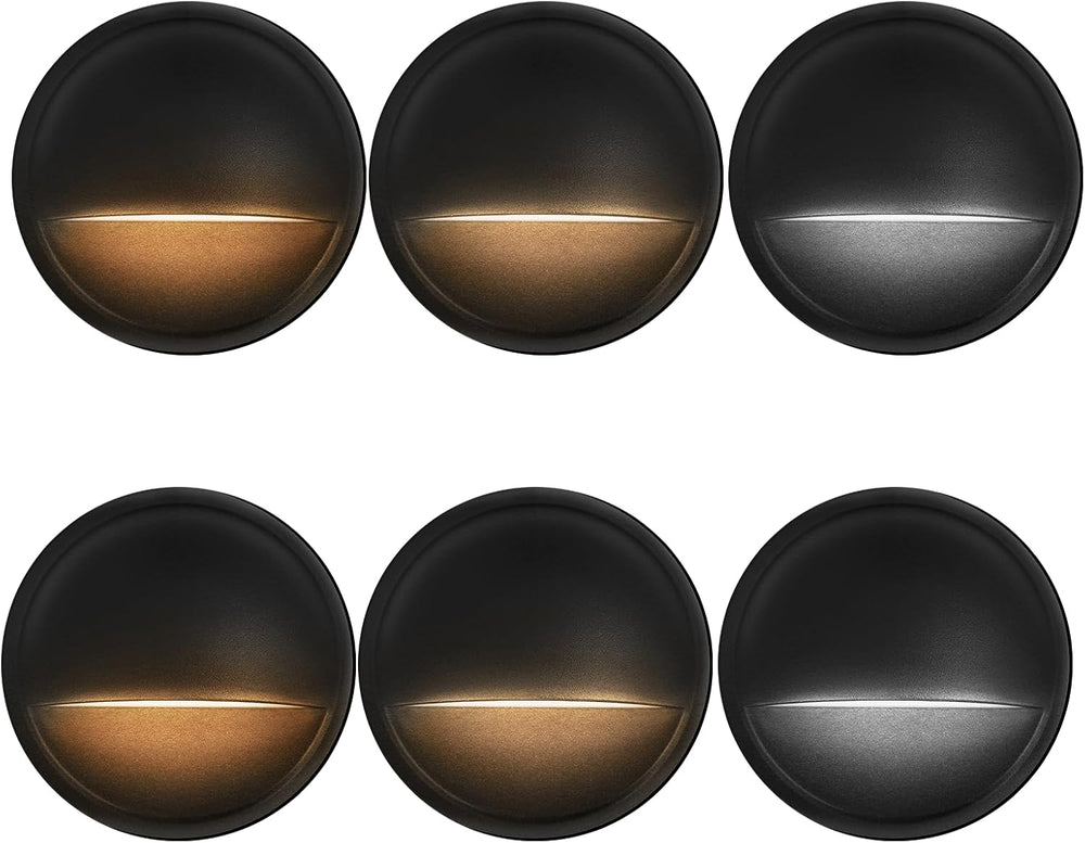 LED Low Voltage Deck Lights Outdoor Waterproof,6-Pack 3CCT Deck Lighting Fixt...