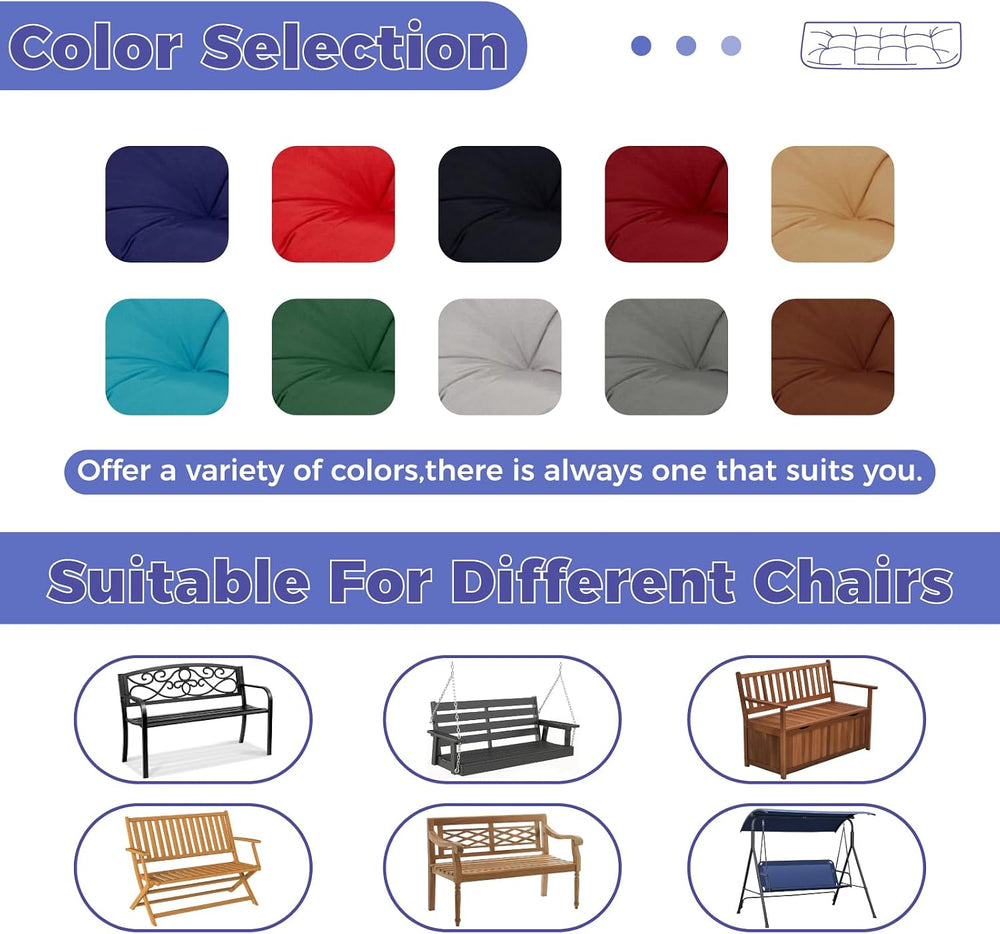 Indoor/Outdoor Bench Cushions Navy Blue Wateproof Tufted Loveseat Cushion