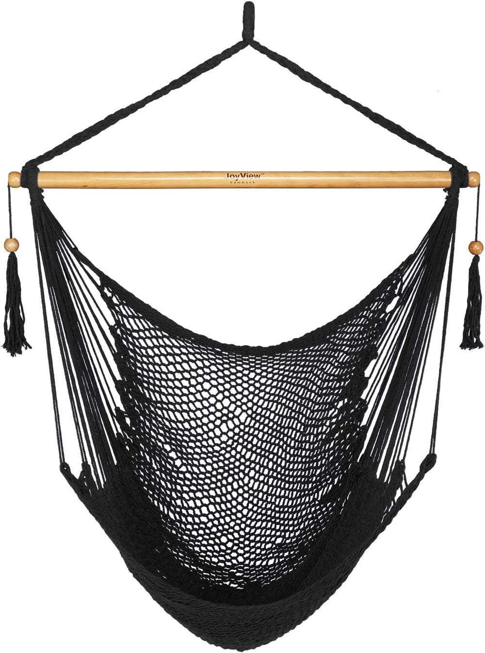 JoyView Hanging Hammock Chair, Caribbean Rope Swing Chair Wood Spreader Bar