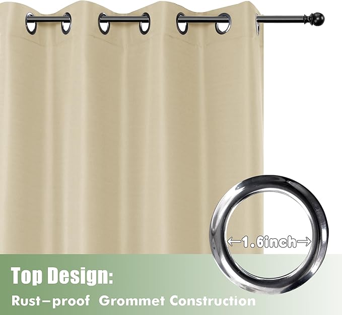 HolidayIdeas Extra Wide Outdoor Curtains for Patio Waterproof, 6 Panels - 110...