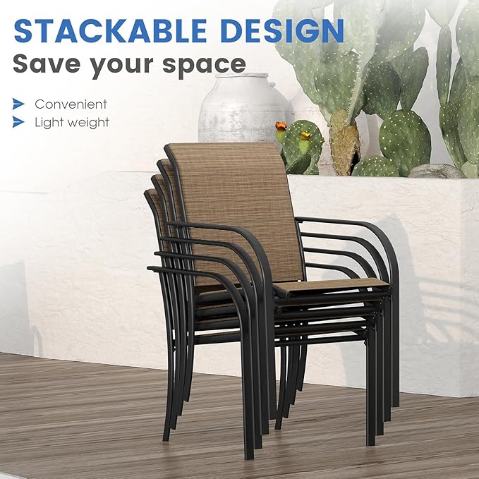 VICLLAX 5 Pieces Patio Dining Set for 4, Outdoor Furniture Set Includes 40.7&...