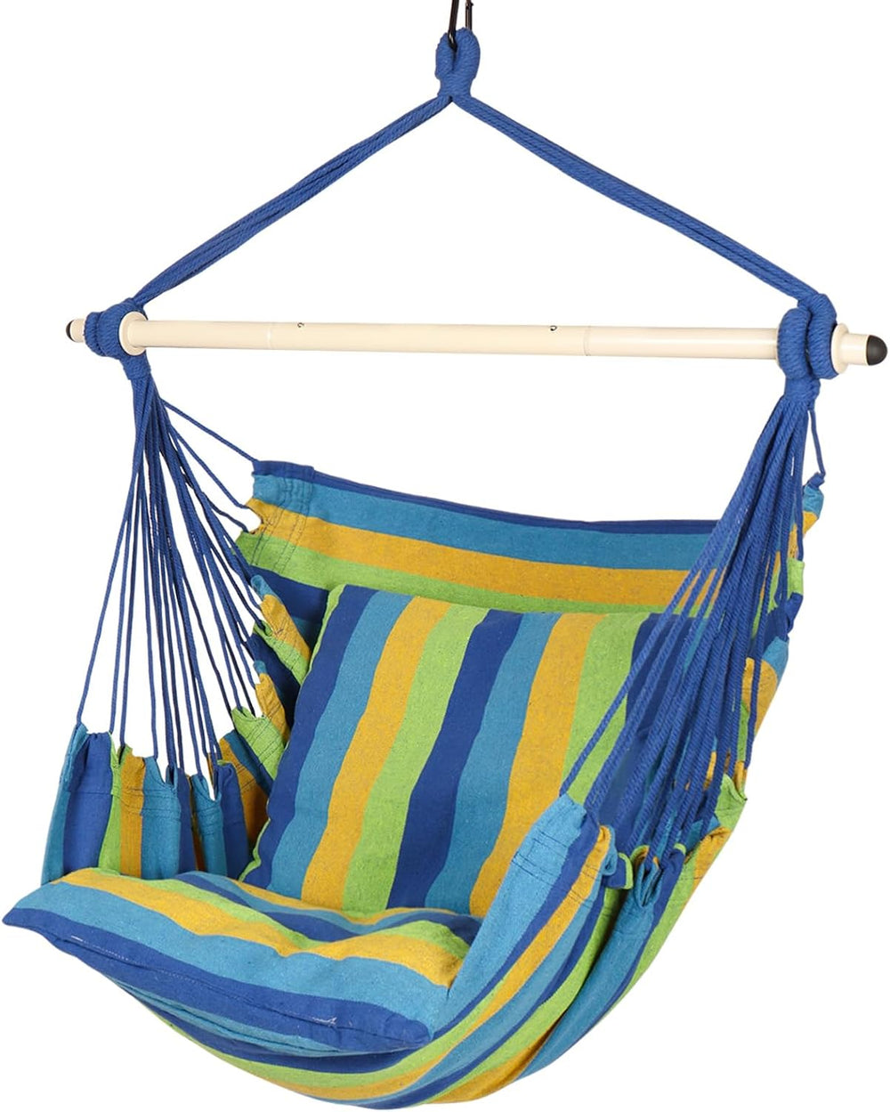 Highwild Hammock Chair Hanging Rope Swing - Max 500 Lbs - 2 Cushions Included...