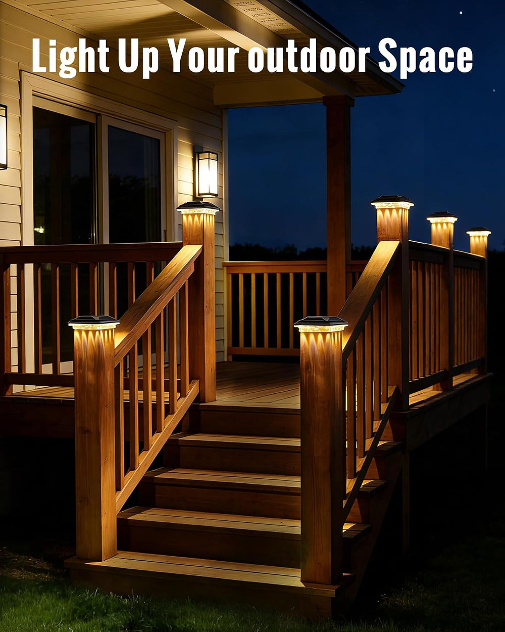 Solar Post Cap Lights for 4x4 Vinyl/ 3.5x3.5 Wood Posts, 12 Pack