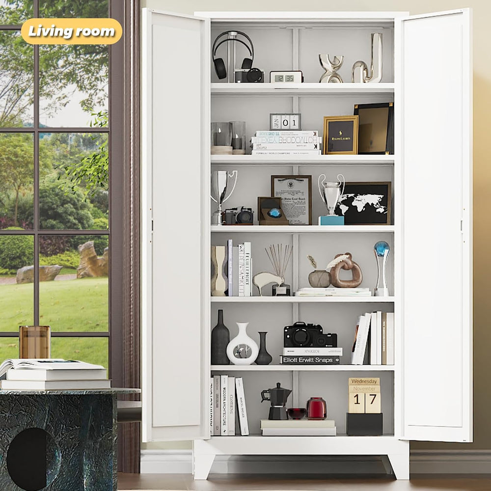 75"Pantry Cabinet,Kitchen Storage Cabinet with 5 Adjustable Shelves