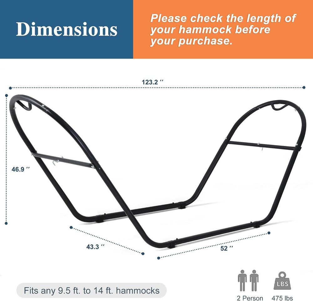 SUNCREAT Universal Steel Outdoor Hammock Stand Only, Heavy Duty, Weather-Resi...