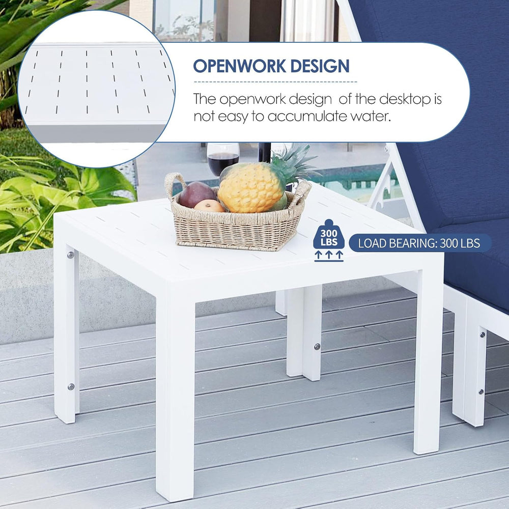 NICESOUL 6 Seat Oversized Modern Aluminum Patio Furniture Set, All Weather Ru...