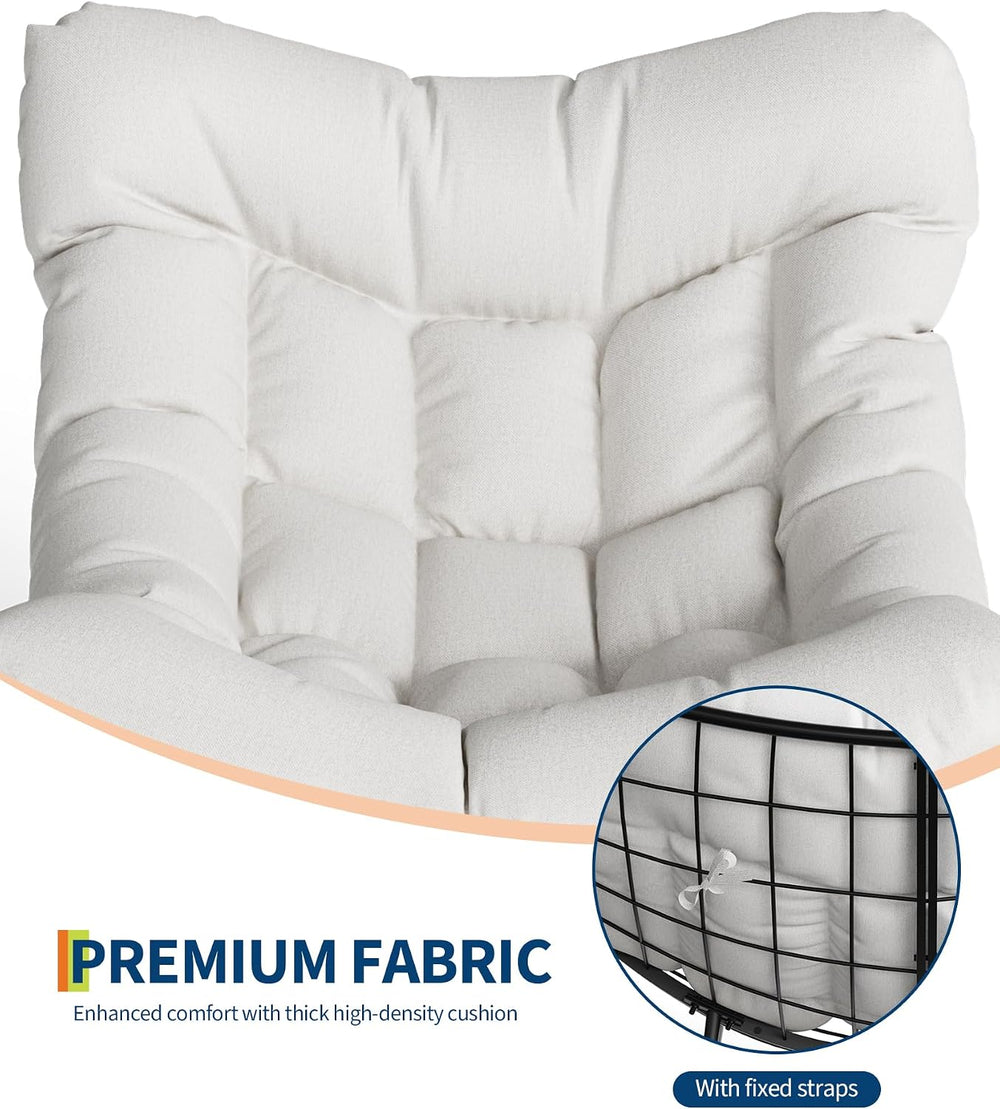GarveeLife Outdoor Papasan Rocking Chair for Balcony Backyard Porch Bedroom
