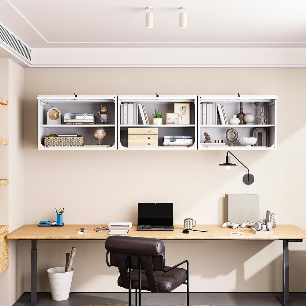 Metal Wall Cabinet with Locking Door and Shelf, Hanging Garage Cabinets with ...
