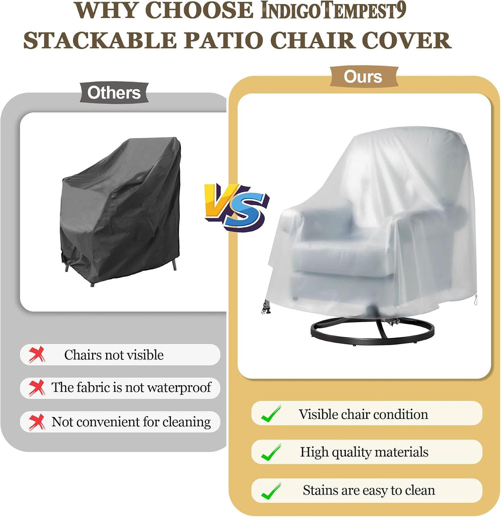 Frosted PVC Outdoor Swivel Lounge Chair Cover – Soft, Waterproof, Semi-Transp...