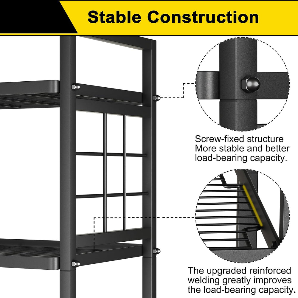 GIOTORENT 6-Wire Garage Shelving Storage Shelves, Metal Shelving Unit Pantry ...