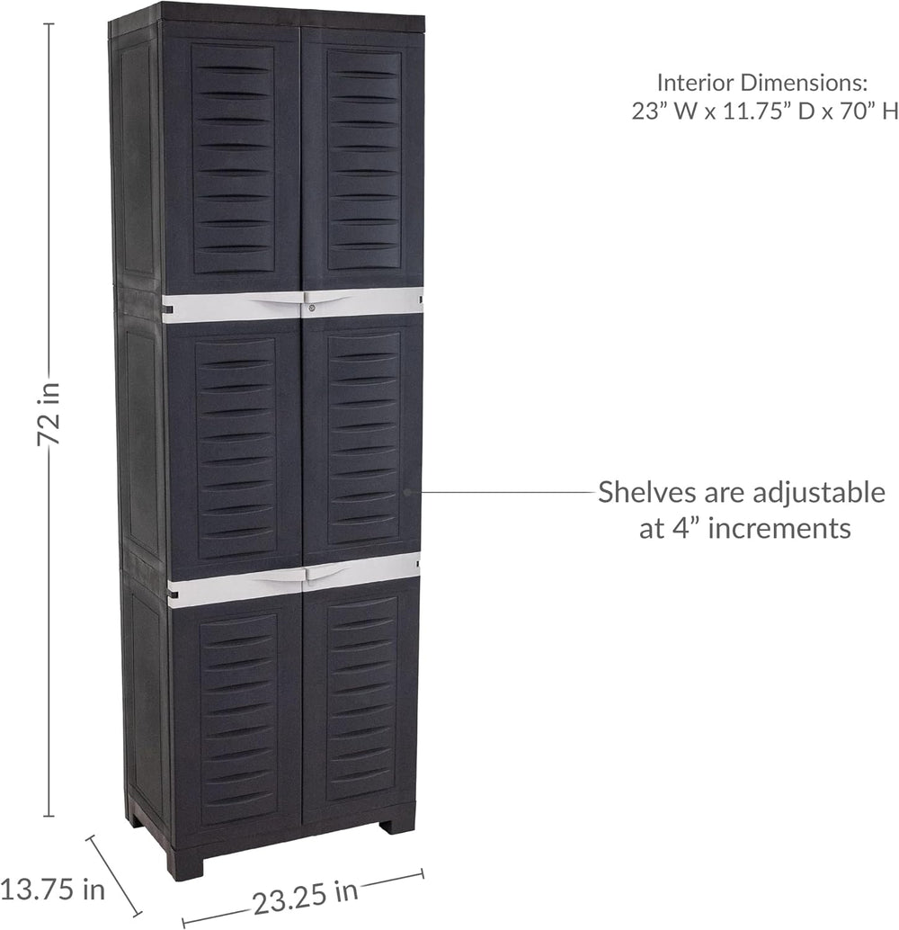 Sunnydaze 72" Garage Storage Cabinet with Locking Doors & Shelves, S...